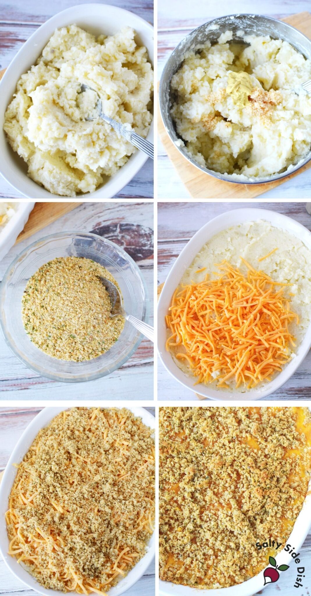 Mashed Potato Casserole with Bread Crumbs Salty Side Dish