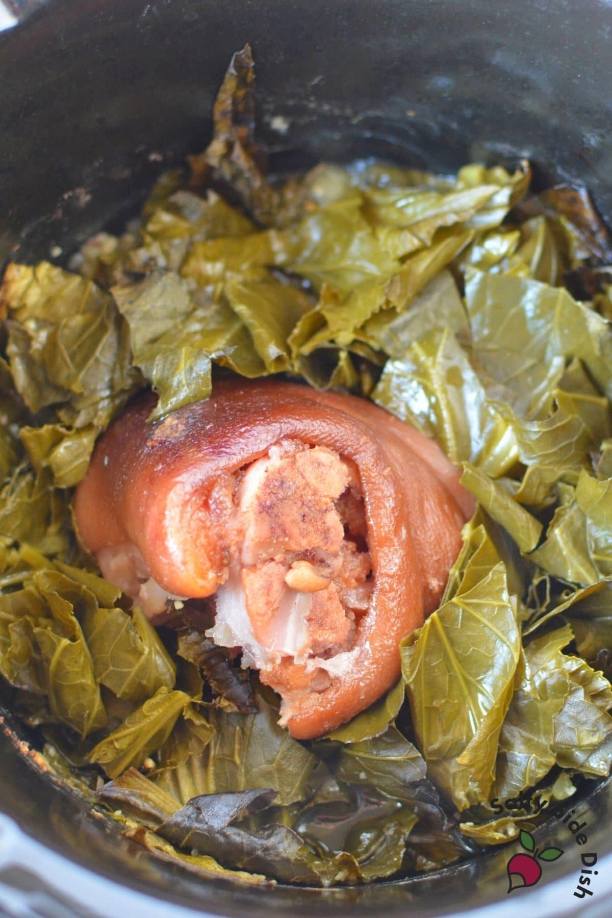 Slow Cooked Southern Collard Greens {with Ham Hock} | Salty Side Dish