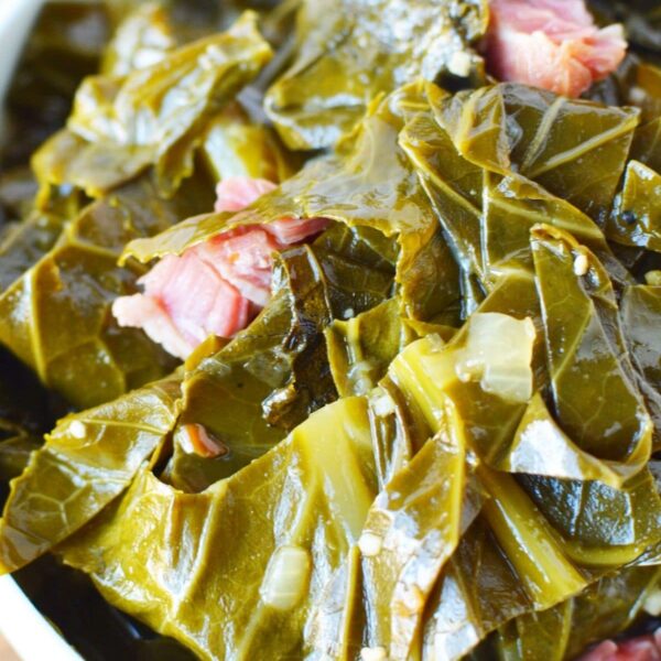 Slow Cooked Southern Collard Greens {with Ham Hock} Salty Side Dish