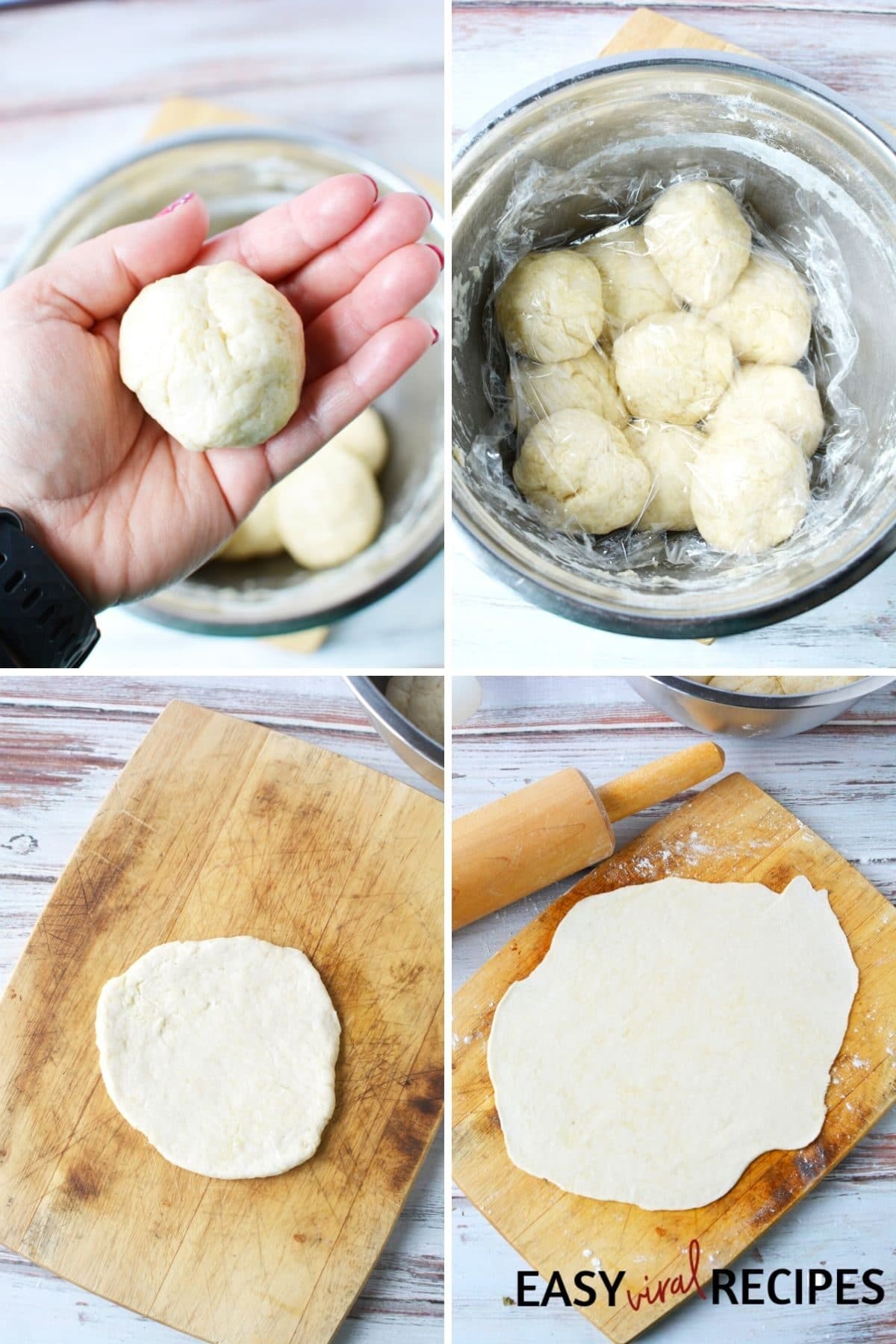 easy round balls of tortilla dough rolled into tortillas