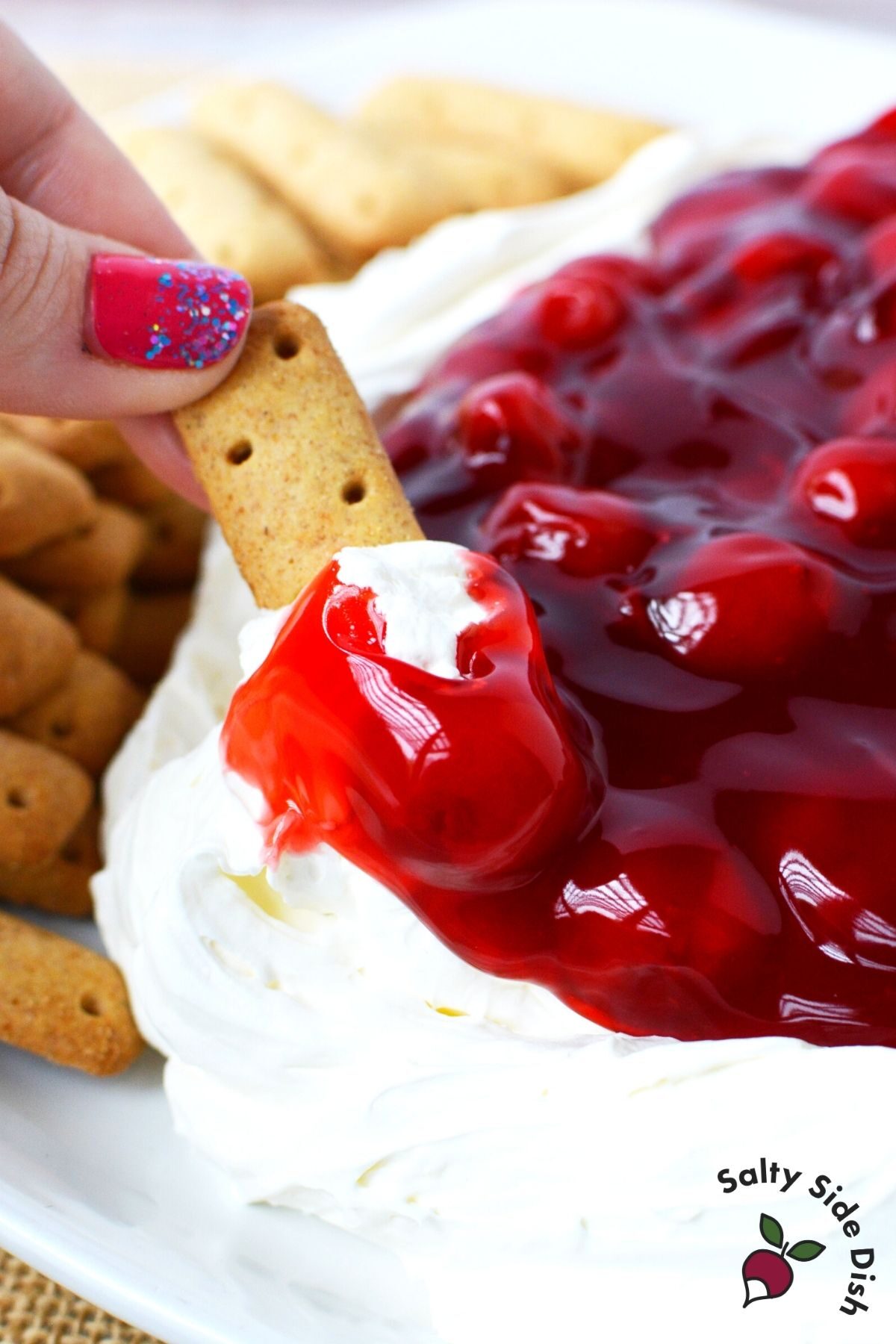 what to dip in cherry cheesecake dip