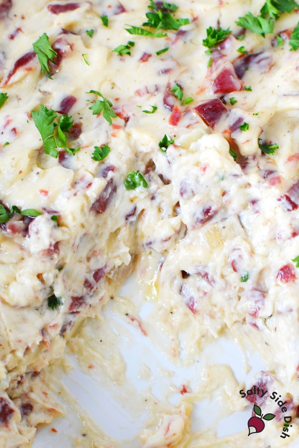 hot cheesy beef dip in a pan