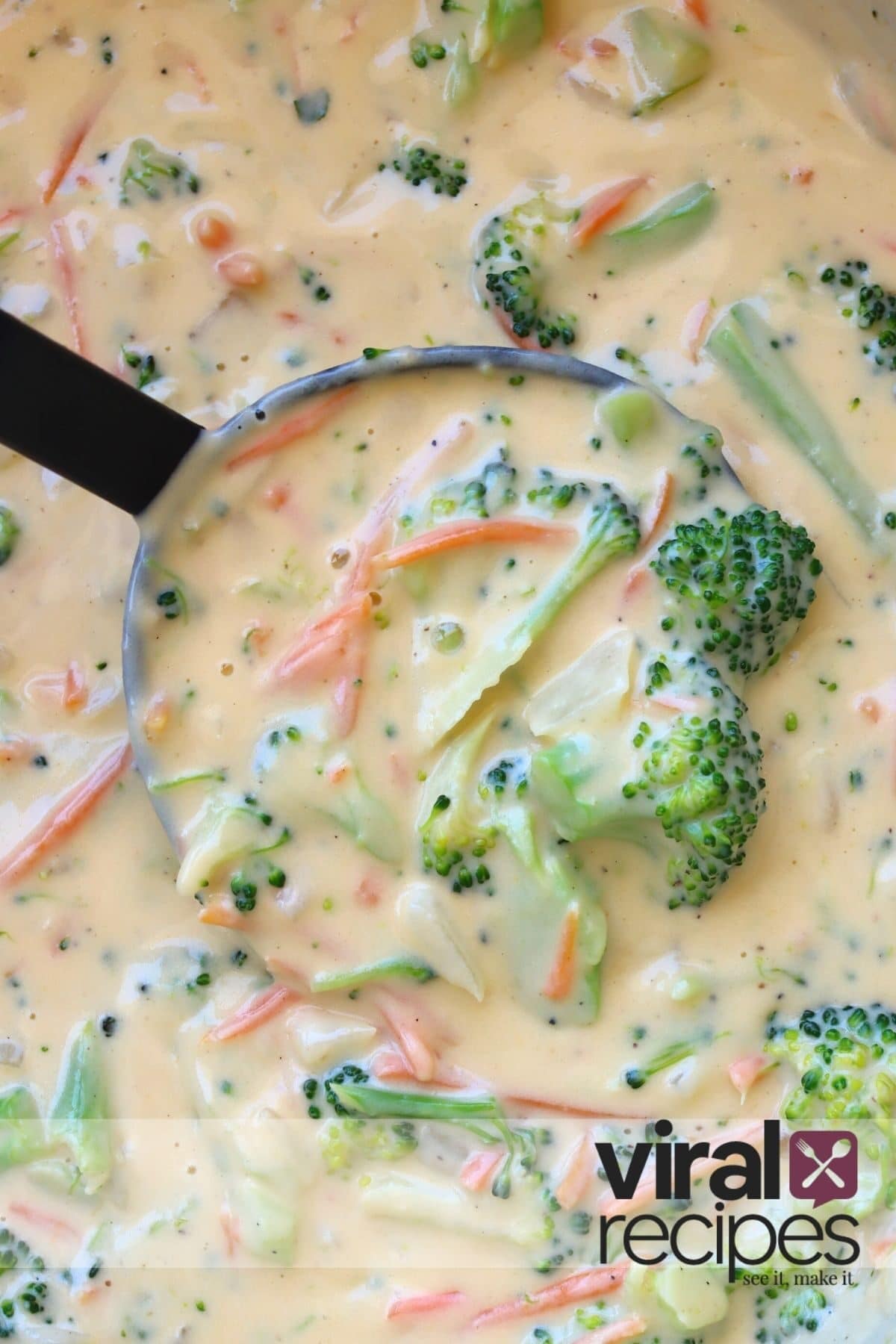broccoli cheese soup in a pot