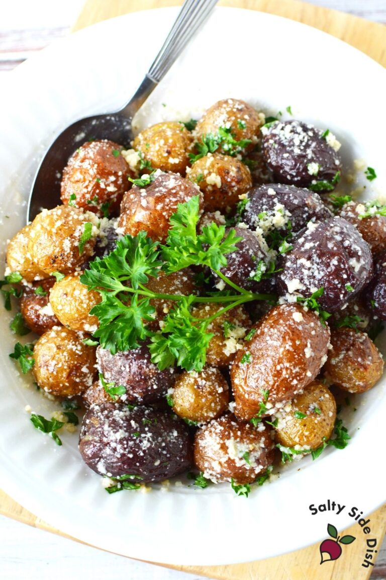 Mini Potatoes with Garlic Butter (Oven Roasted) Salty Side Dish
