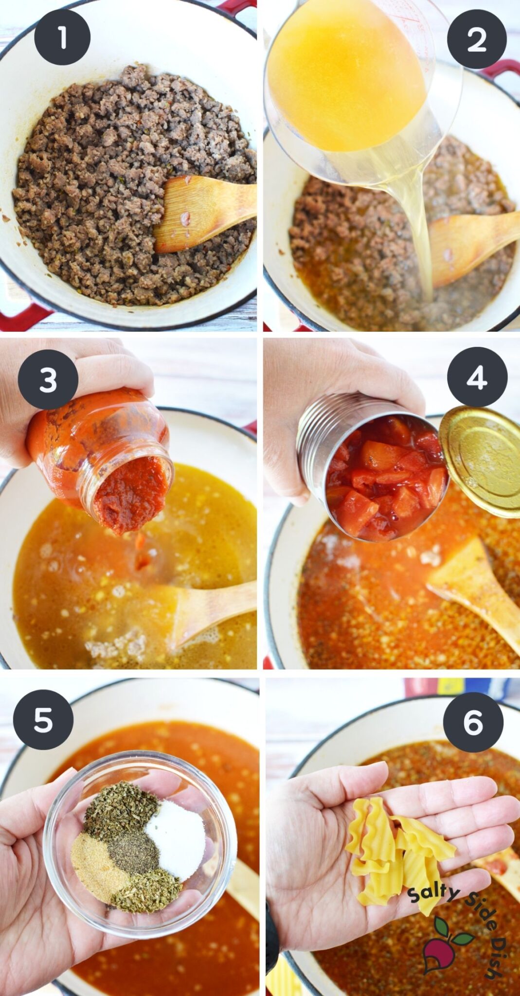 Easy Cheesy Lasagna Soup with Italian Sausage | Salty Side Dish Recipes