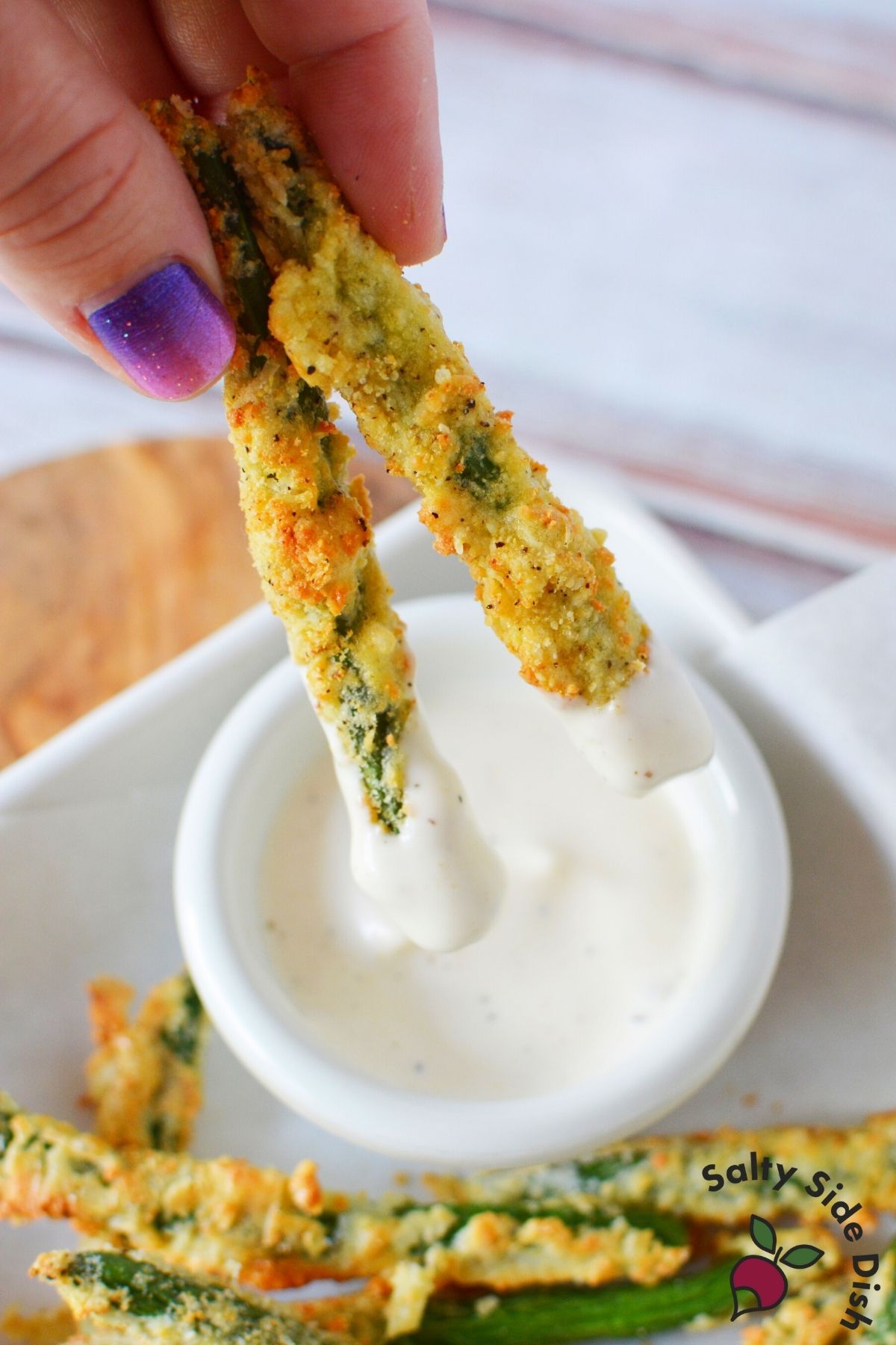 Crispy Air Fried Green Beans (Ninja Foodi) Salty Side Dish