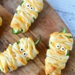 plate of mummy jalapeno poppers.