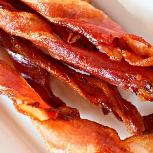 close up of twisted bacon.