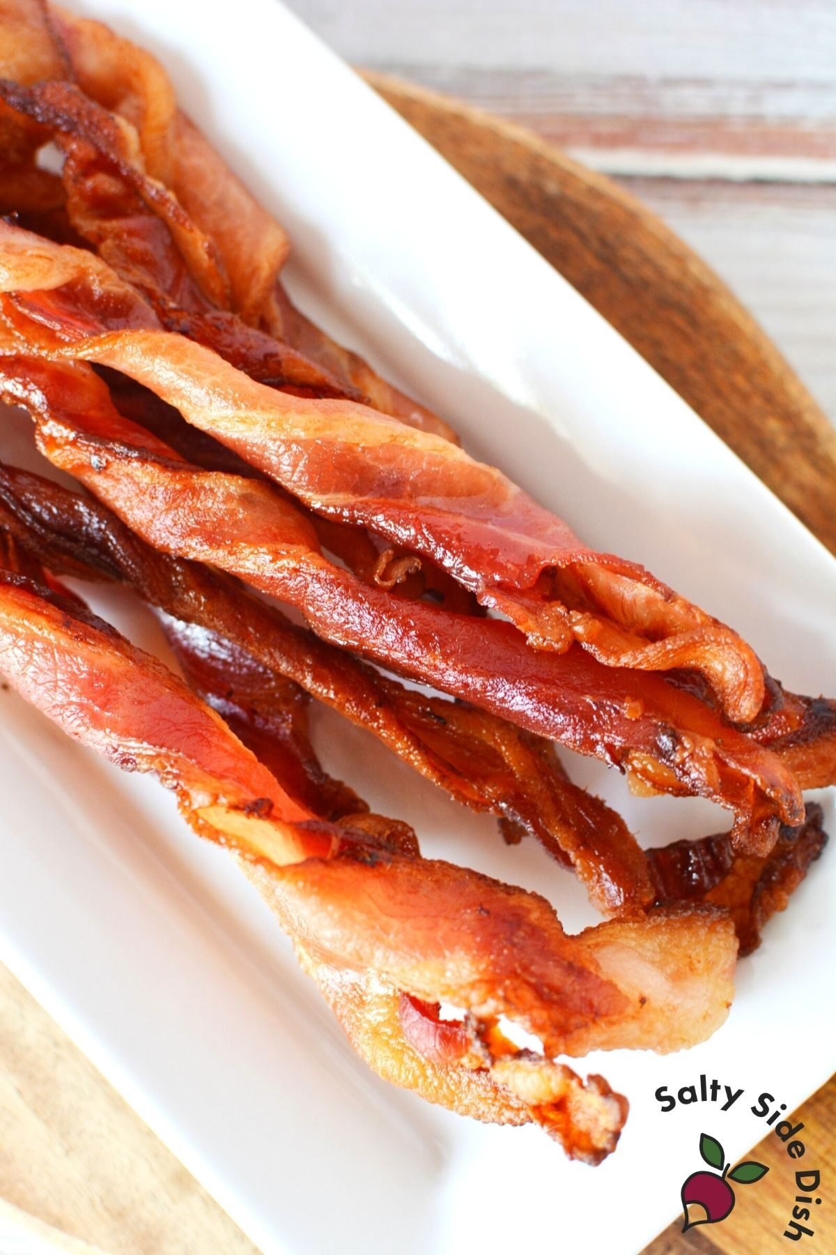 pile of bacon straws on a plate.