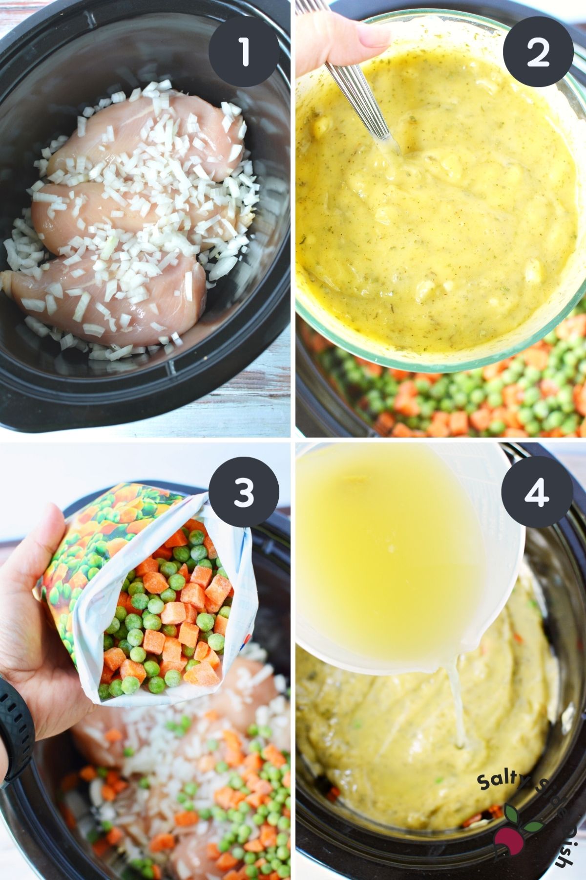 Crockpot Chicken and Dumplings with Canned Biscuits Salty Side Dish