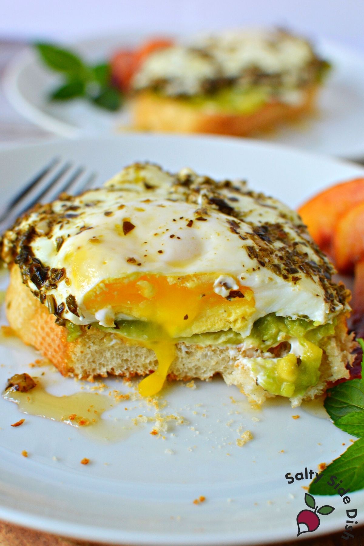 TikTok Pesto Eggs with Avocado Toast & Honey Salty Side Dish