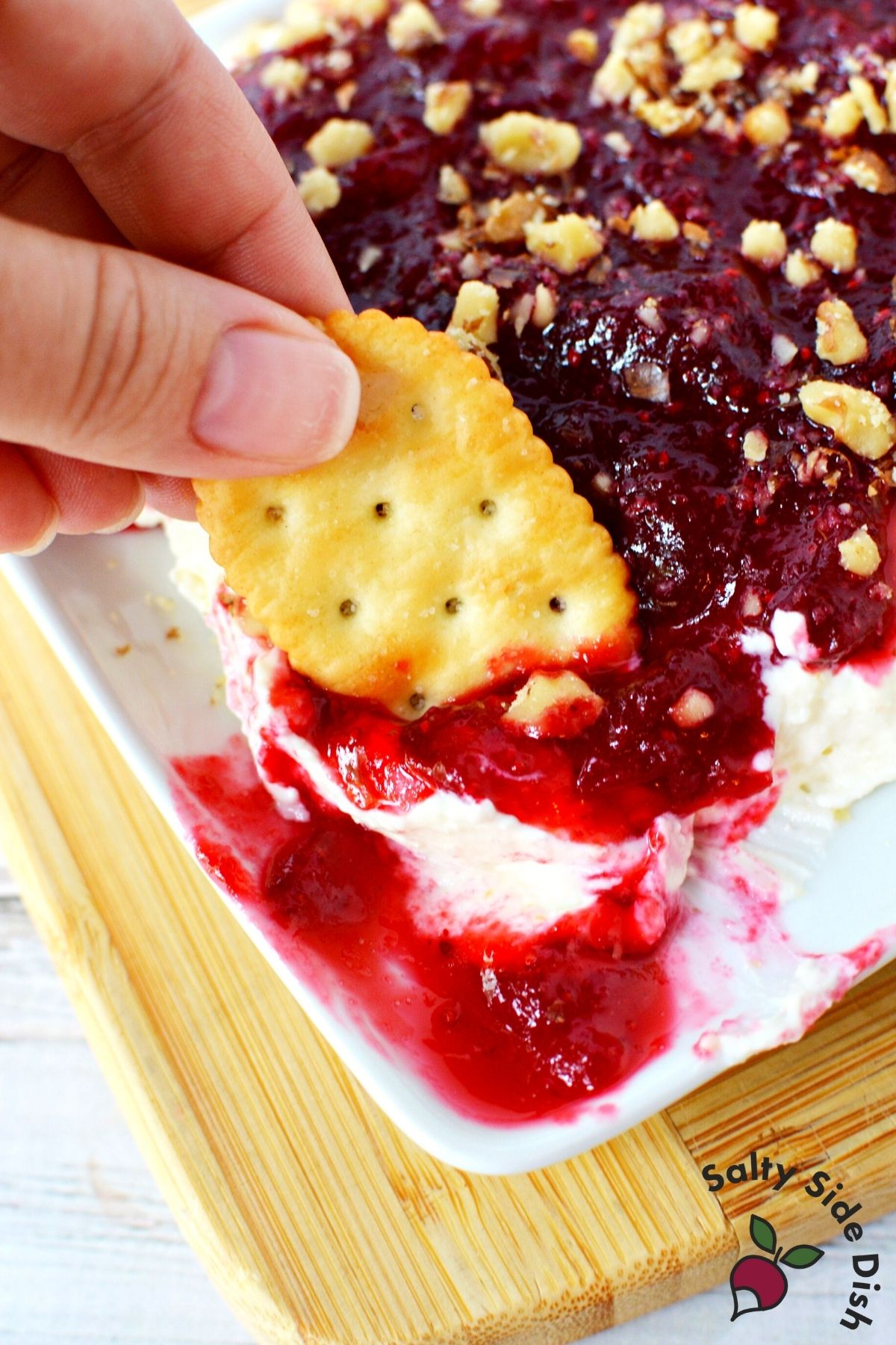 Whipped Feta Cranberry Dip with Walnuts Salty Side Dish
