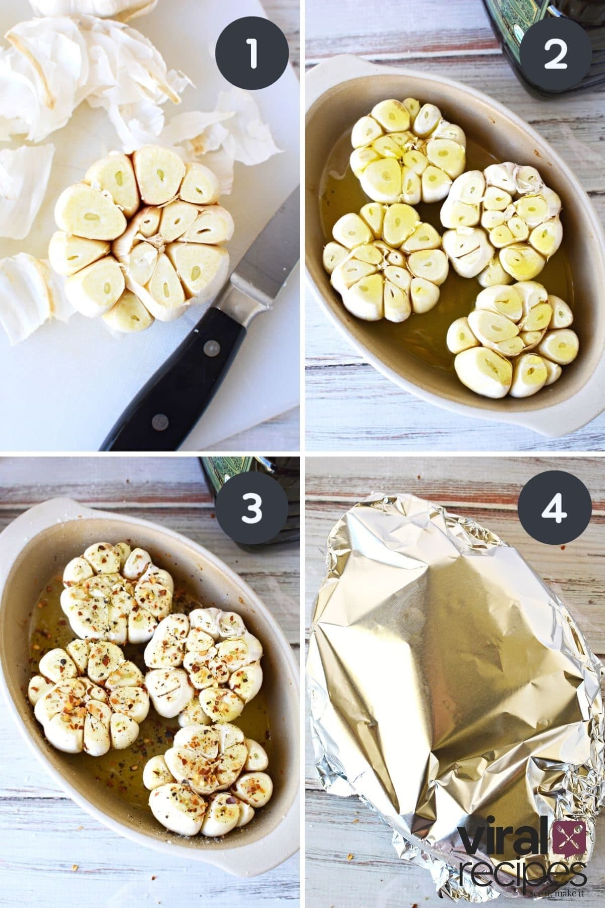 roasted garlic in a pan.