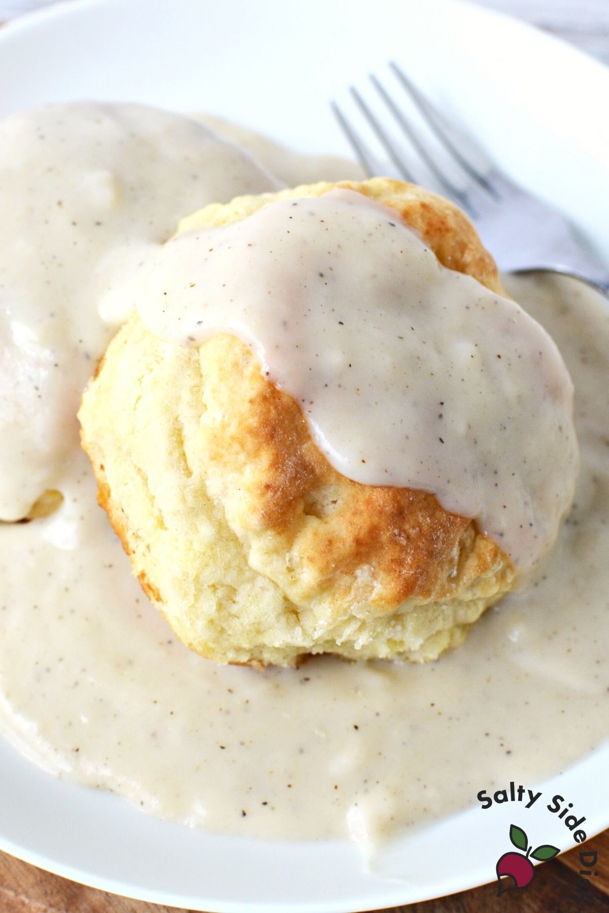 White Biscuit Gravy without Sausage Salty Side Dish