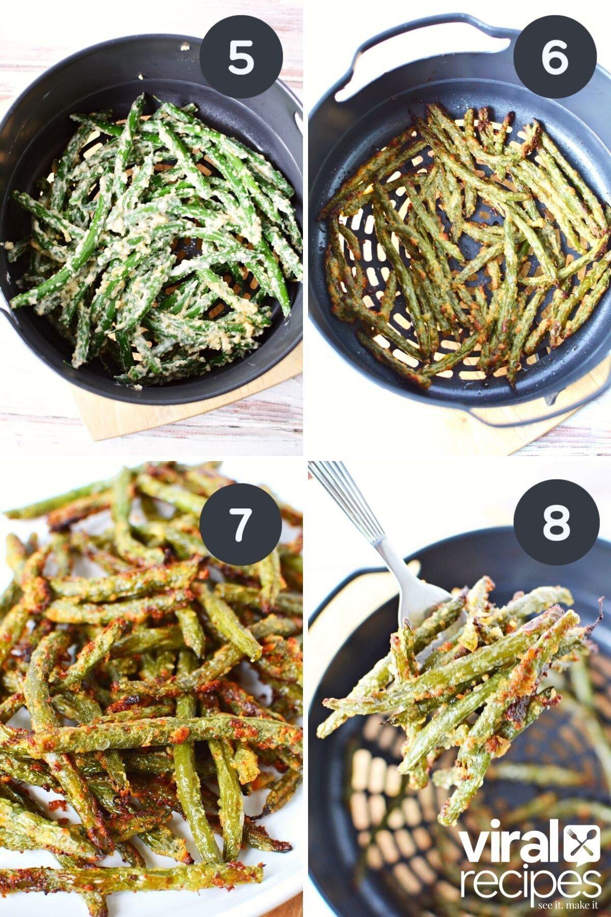 tiktok green beans in an air fryer.
