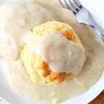 gravy over a biscuit.