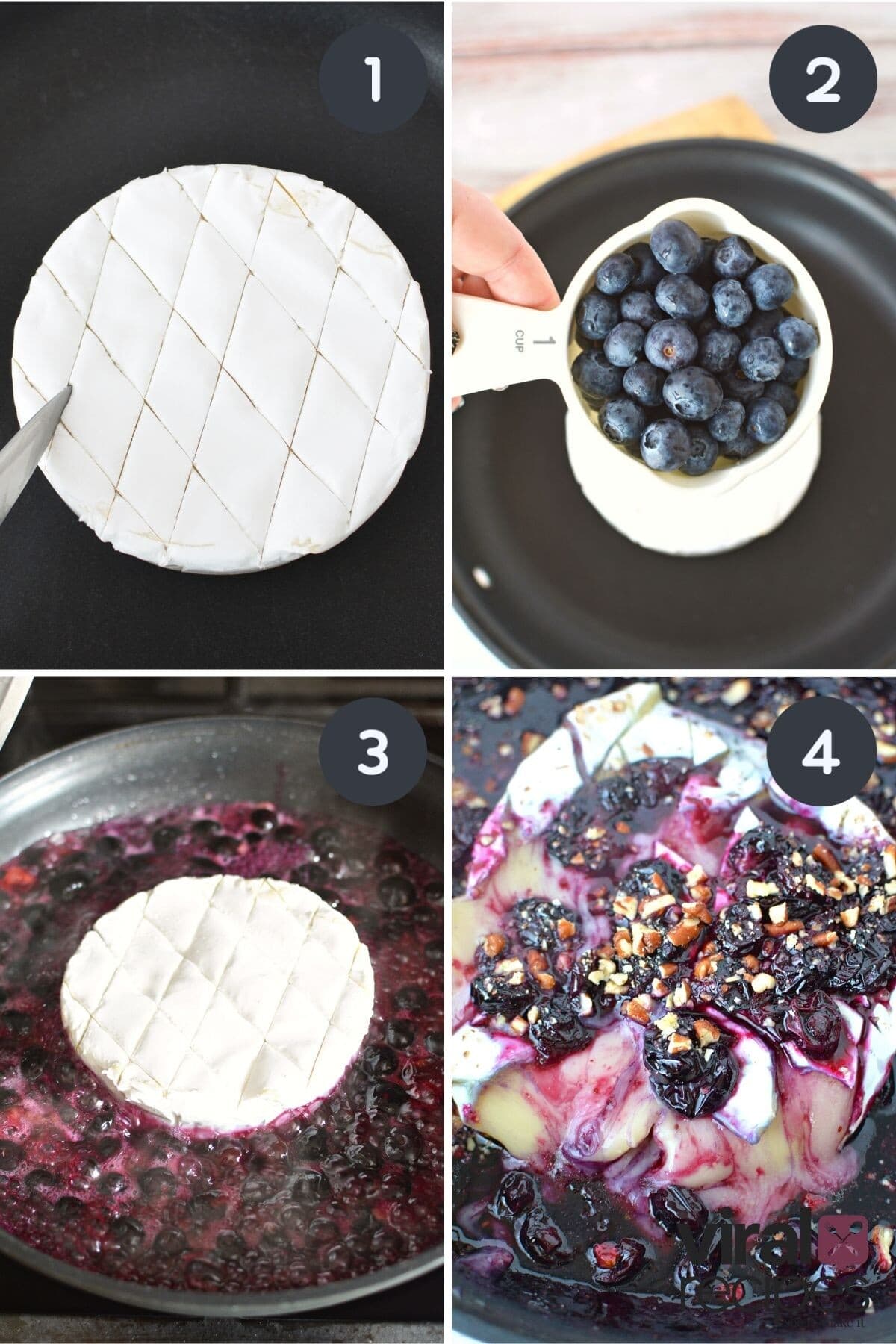 how to pan fry brie with blueberries.