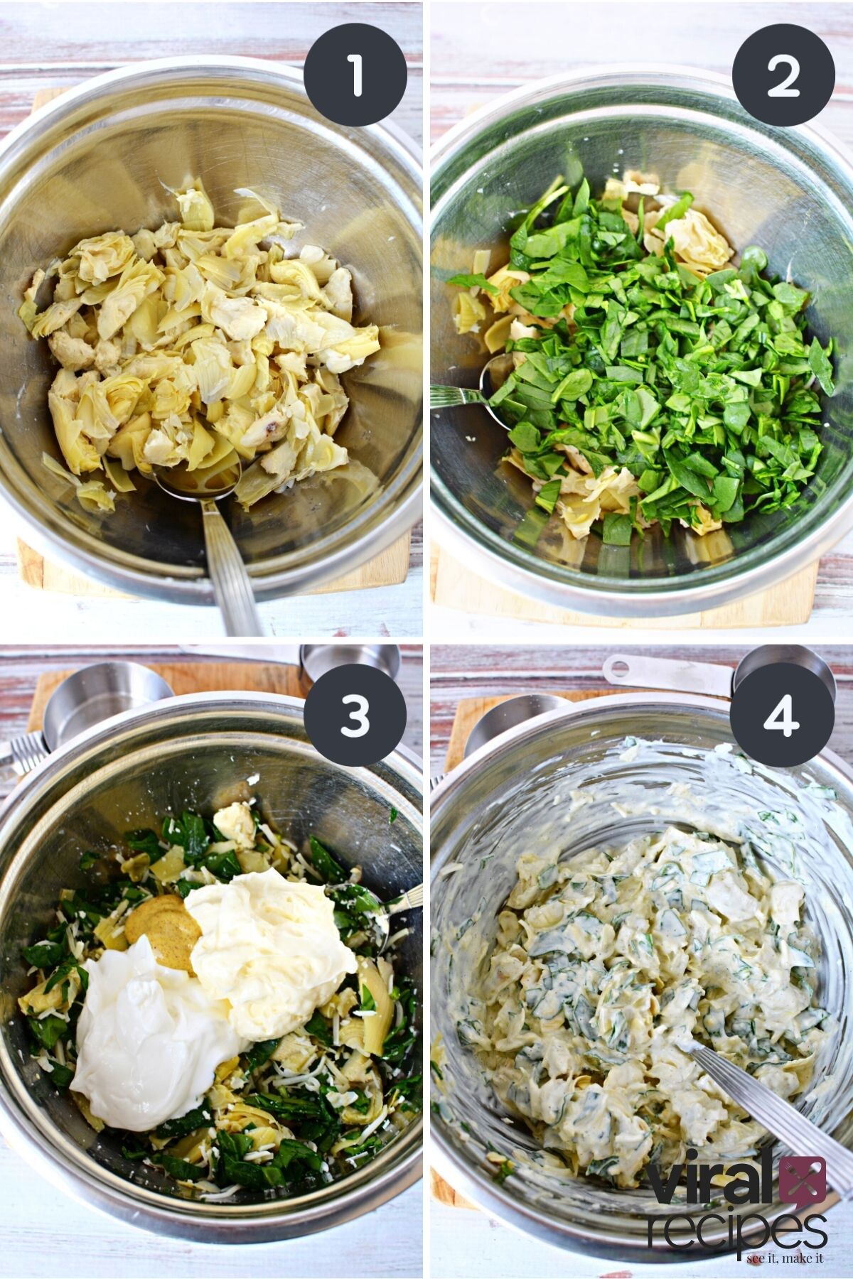 artichoke spinach dip in a bowl.