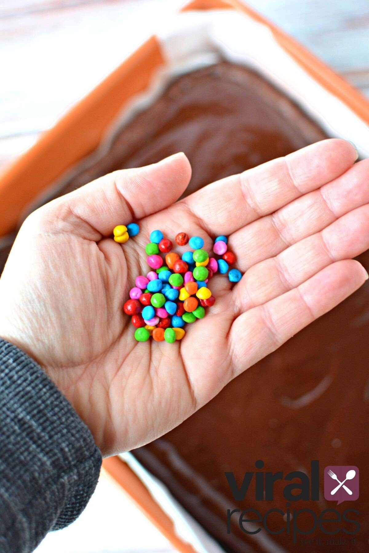 candy coated rainbow chips.