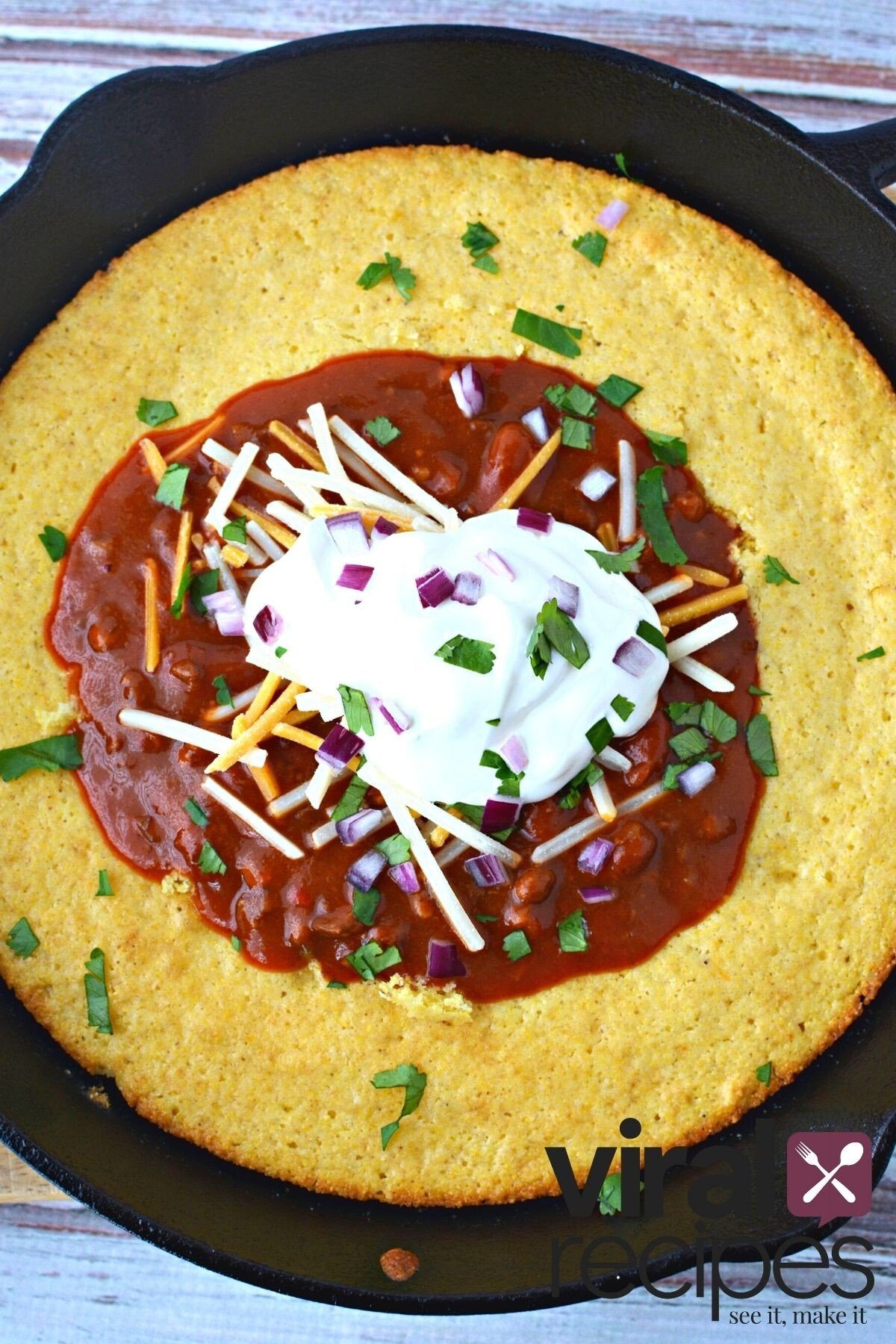 cornbread in a cast iron pan.
