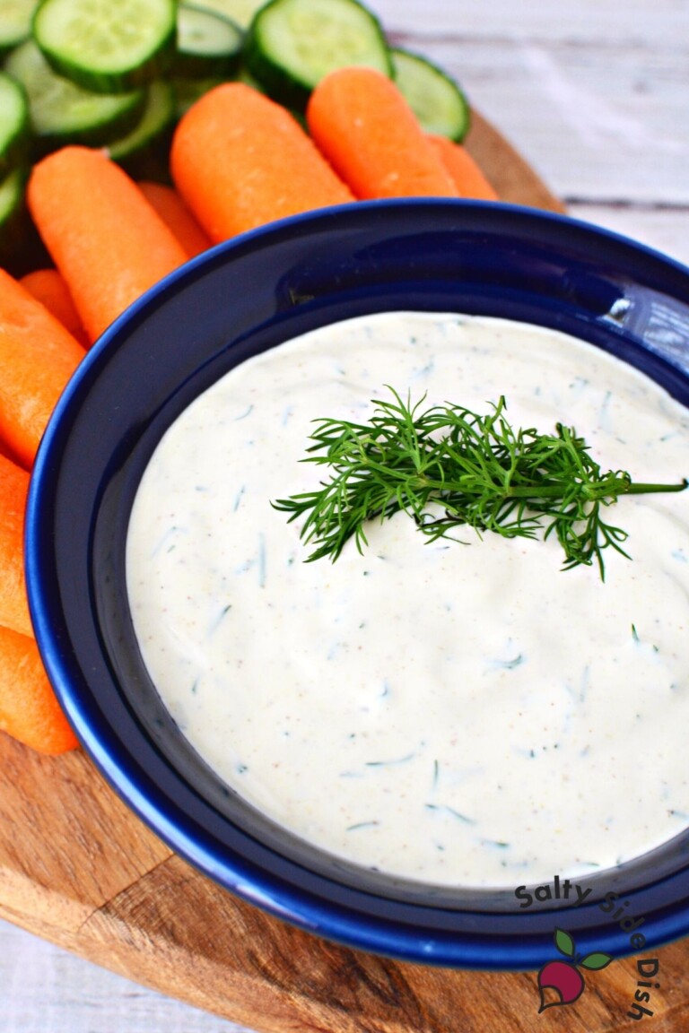Easy Sour Cream Dip with Fresh Dill Herbs 5 Ingredients