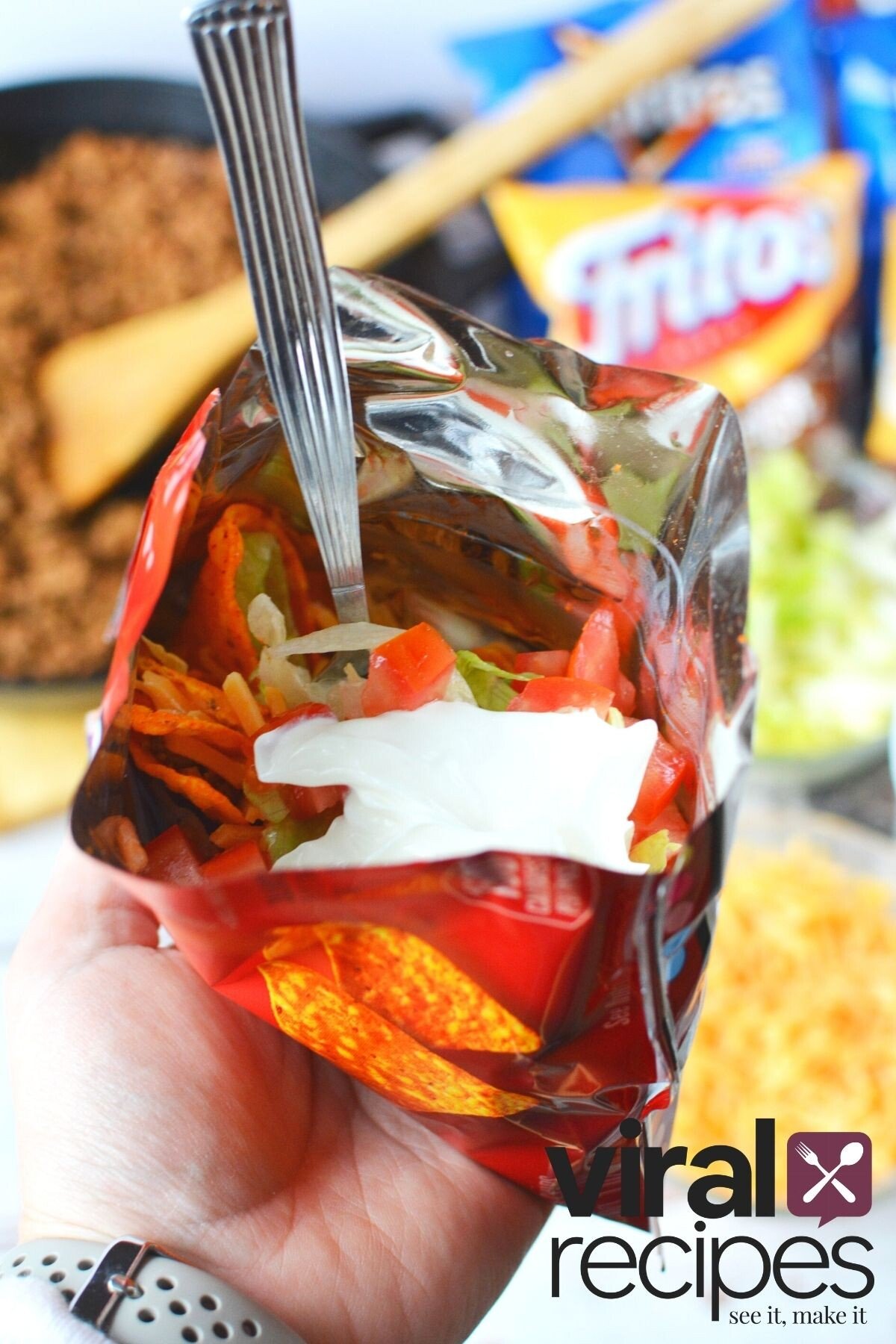 walking tacos in a mini Doritos bag.