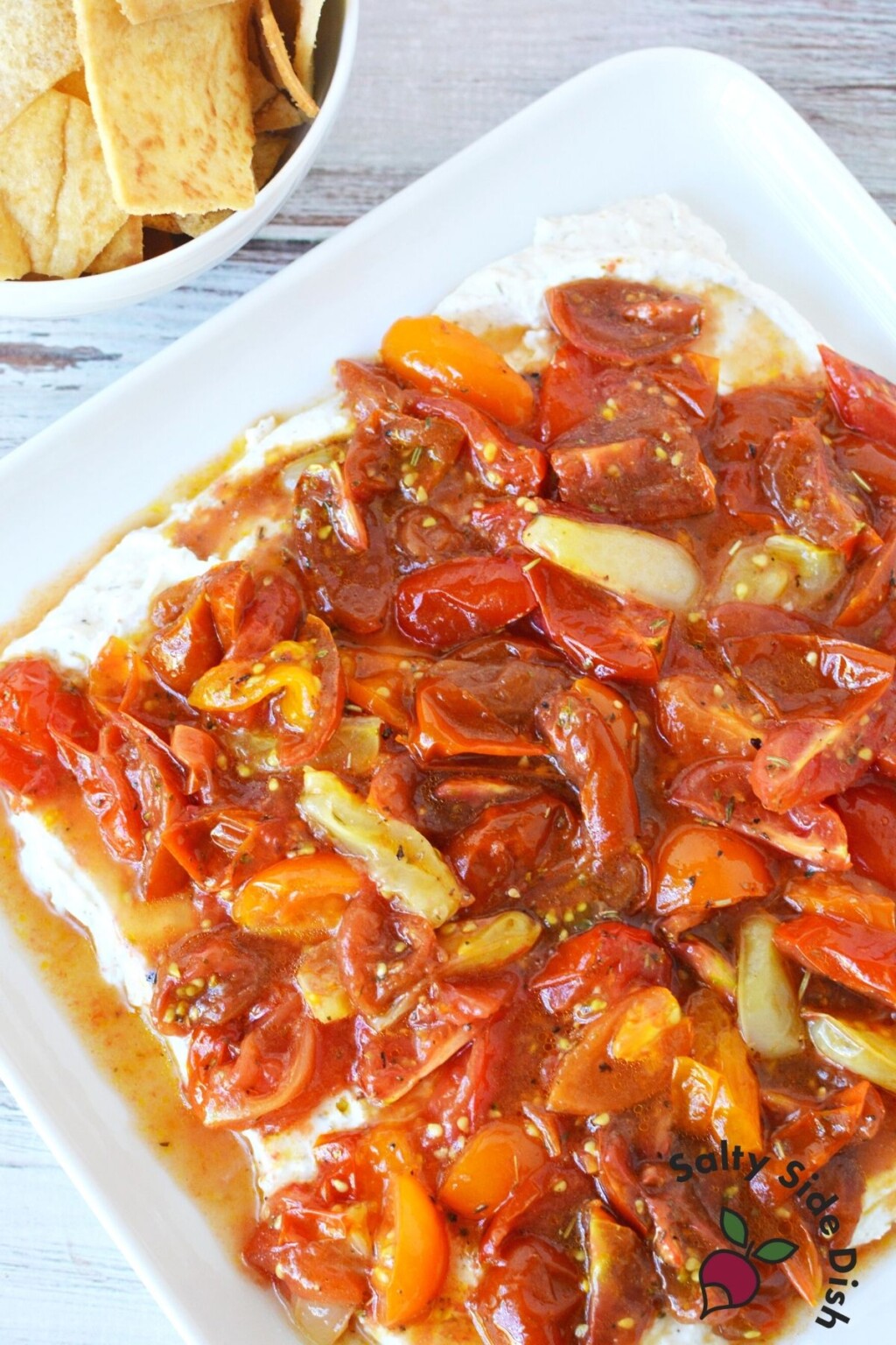 Whipped Tomato Feta Cheese Dip is STUNNING Salty Side Dish