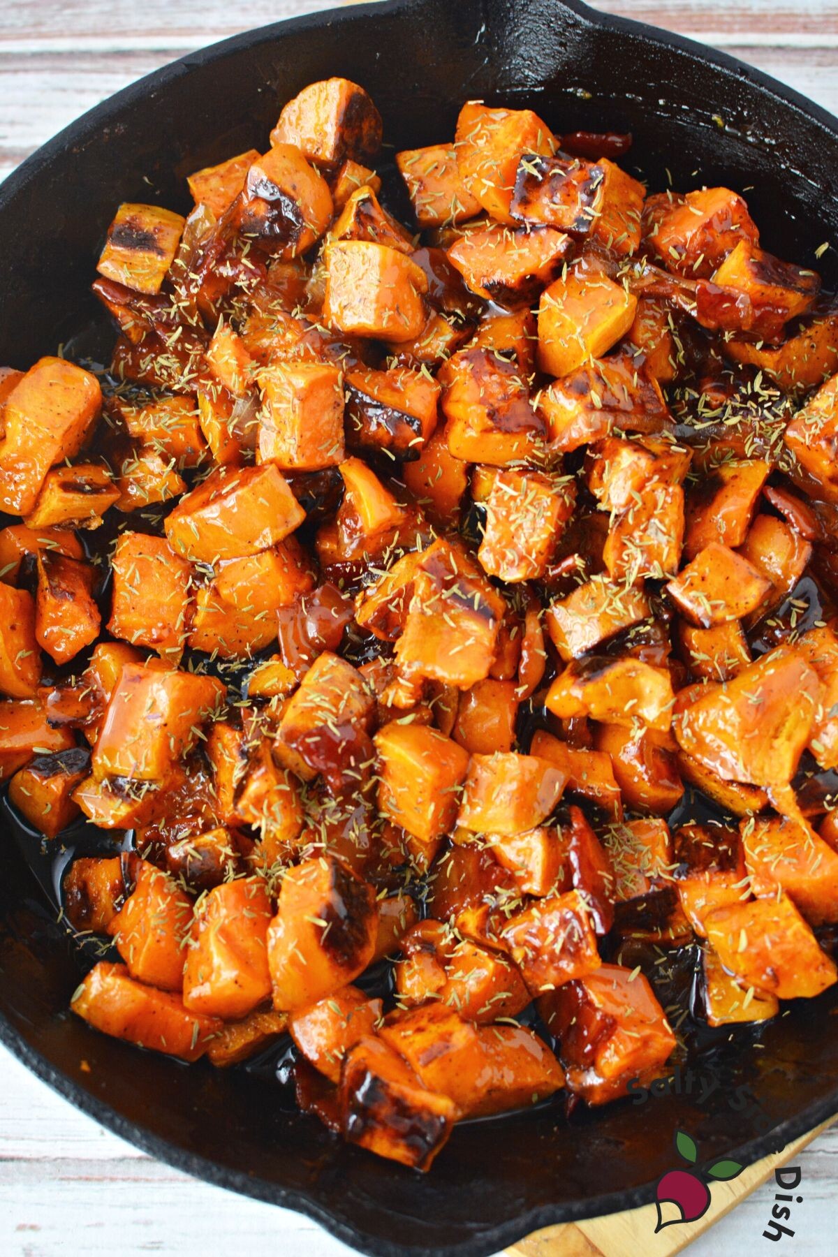cast iron sweet potato side dish.