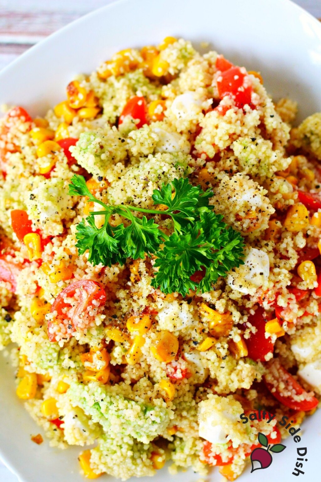 Summer Couscous Salad with Fresh Avocado Salty Side Dish