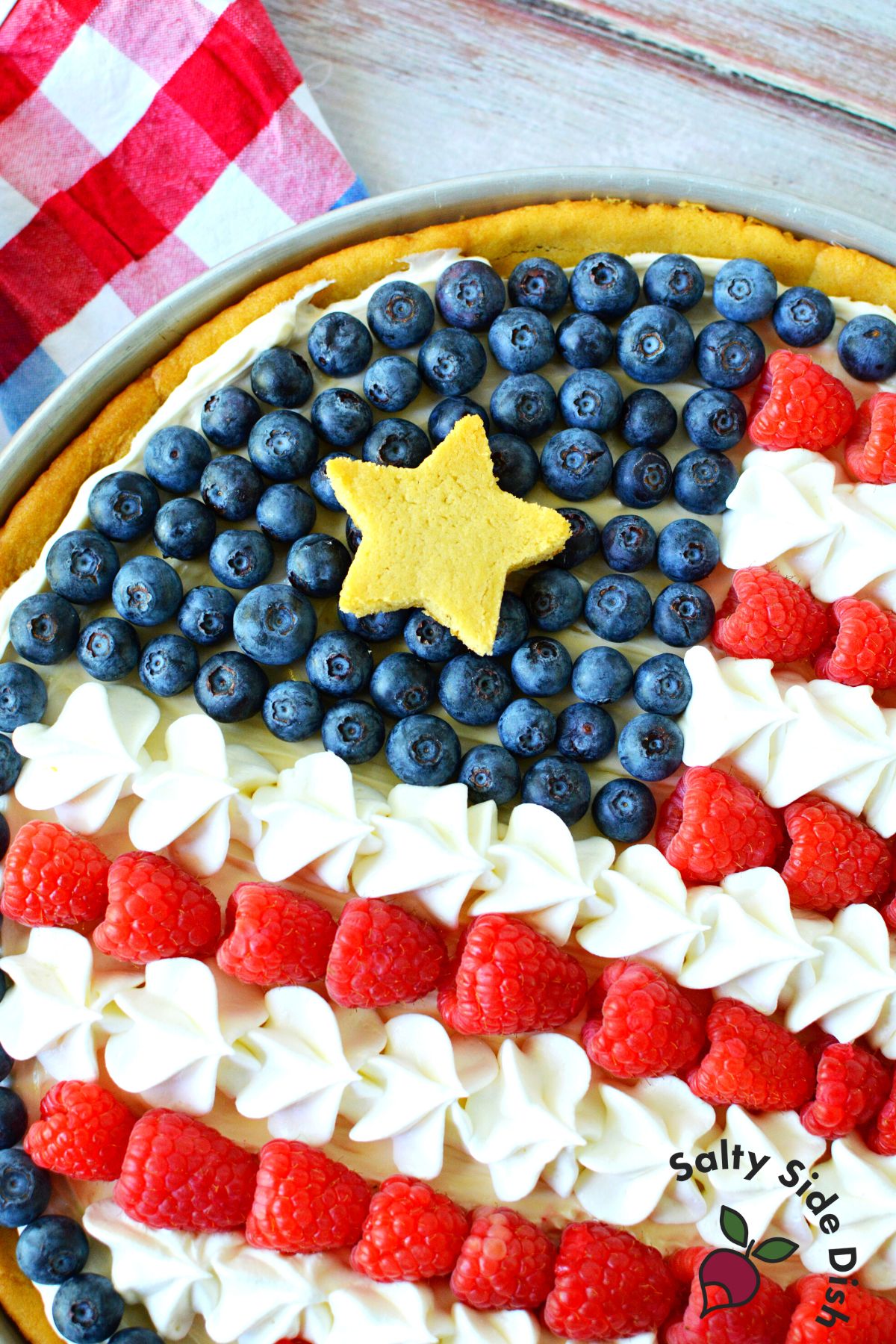 Flag Fruit Pizza, Easy Patriotic Dessert Recipe | Salty Side Dish