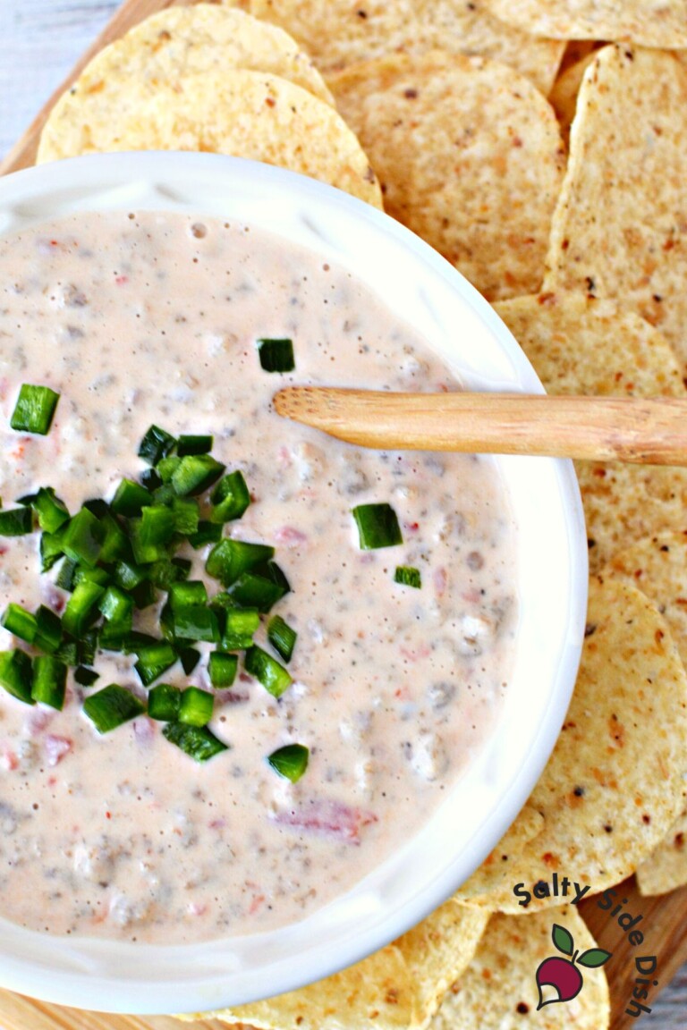 Slow Cooker Queso Blanco Chorizo Dip Salty Side Dish