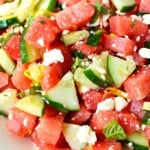 best watermelon salad side dish recipe with feta cheese.