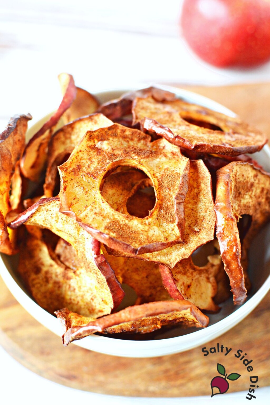 Air Fryer Apple Slices with Crispy Edges Salty Side Dish