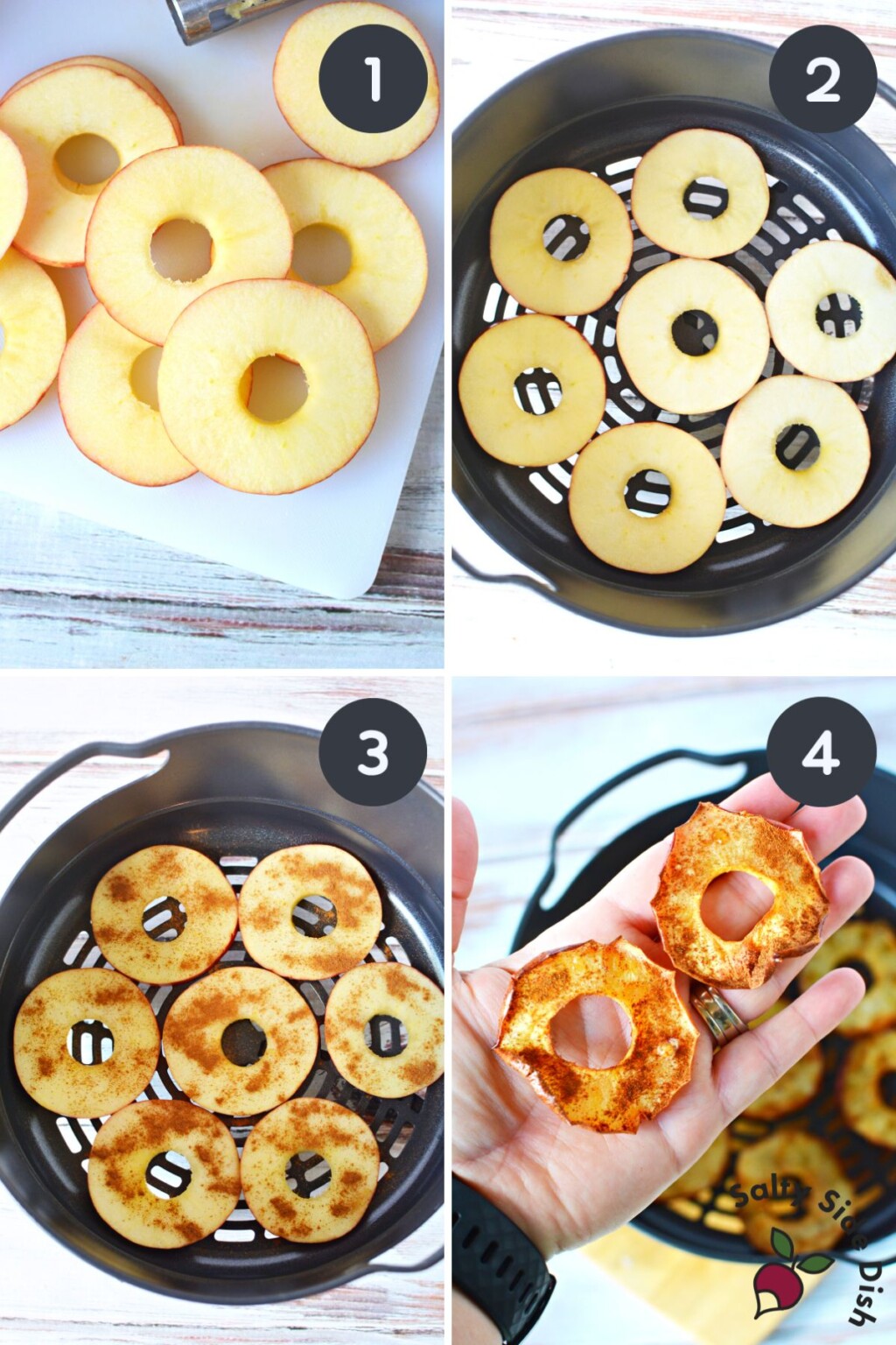 Air Fryer Apple Slices with Crispy Edges Salty Side Dish
