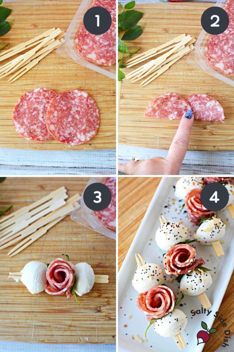 Salami Roses with Mozzarella Balls (Viral) Salty Side Dish