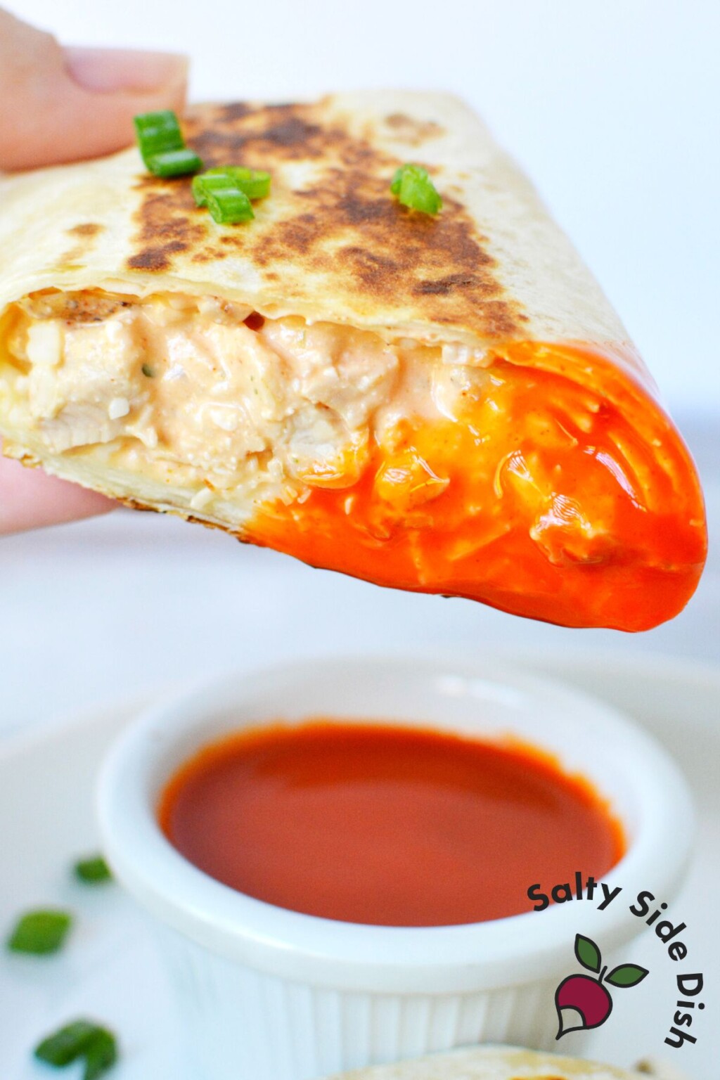 Easy Buffalo Ranch Chicken Burritos (hot or cold) Salty Side Dish