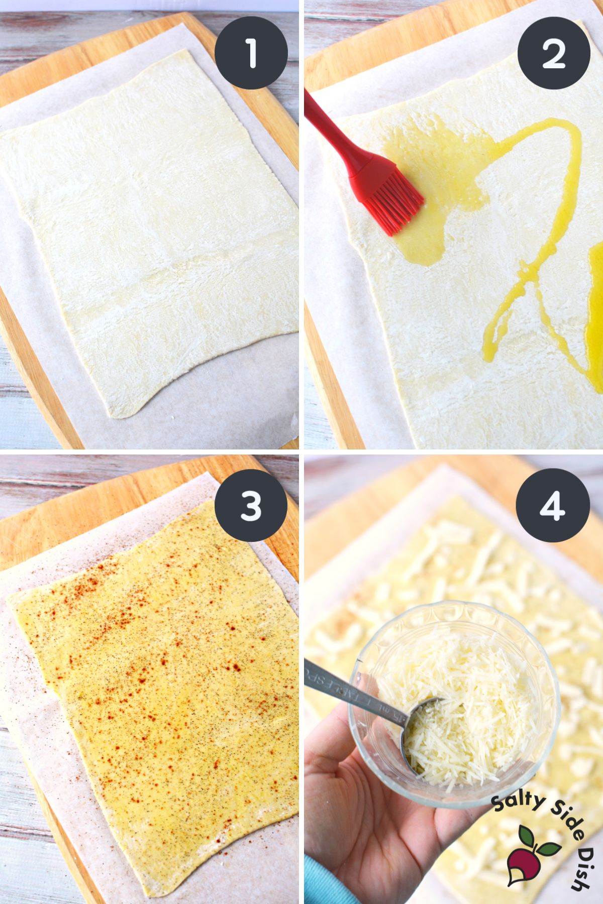 Puff Pastry Breadsticks with Parmesan Cheese Salty Side Dish