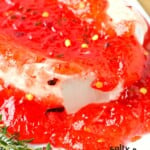 easy red pepper jelly recipe for dip appetizer.