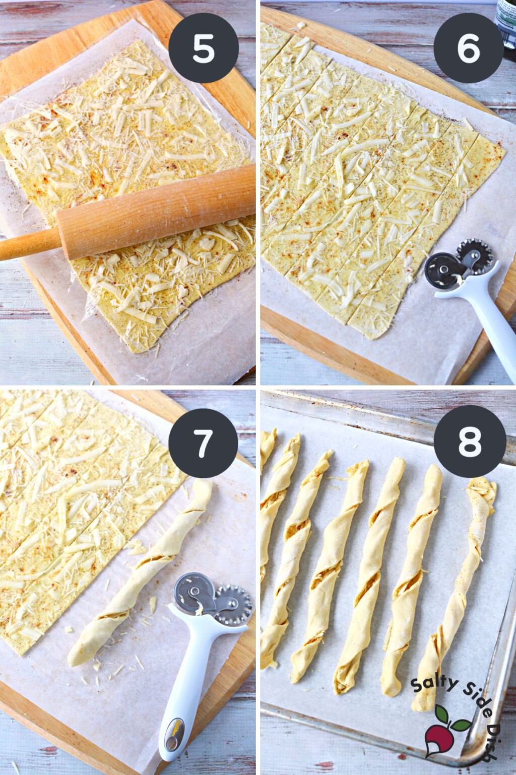 Puff Pastry Breadsticks with Parmesan Cheese Salty Side Dish