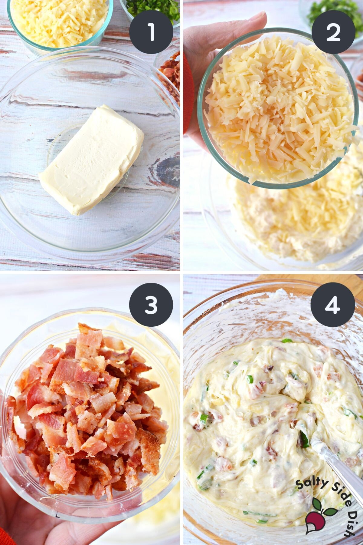 bacon swiss cheese dip with melted swiss.