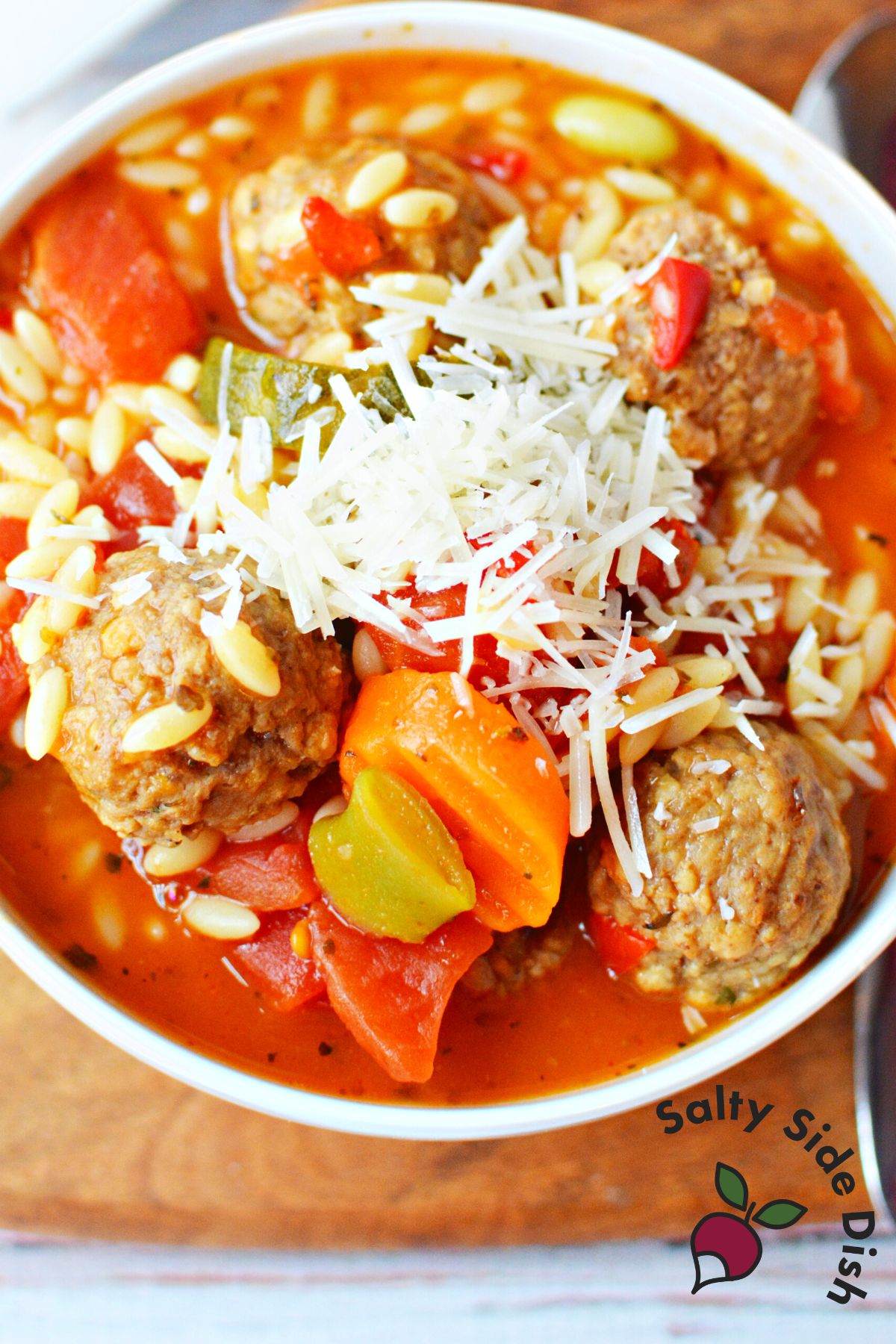 Savory Italian Meatball Soup (Frozen Meatballs) | Salty Side Dish