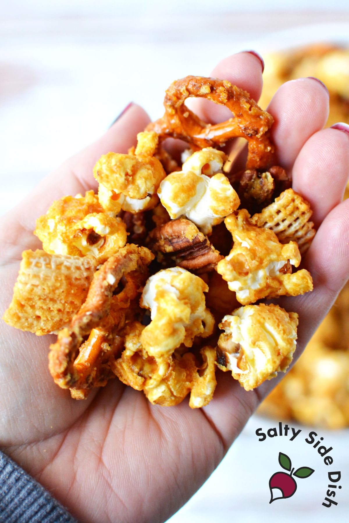 Caramel Popcorn Snack Mix with Chex WOW! Salty Side Dish