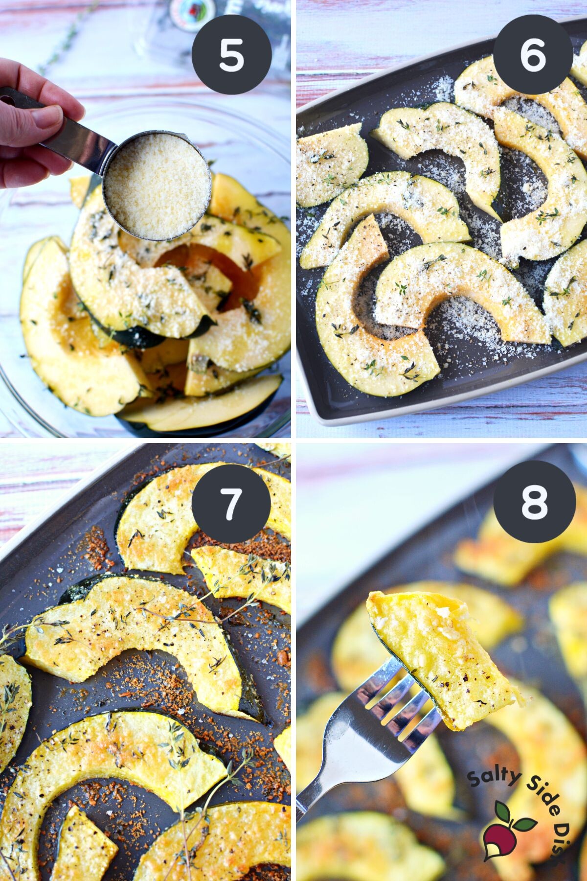 parmesan acorn squash recipe with slices.