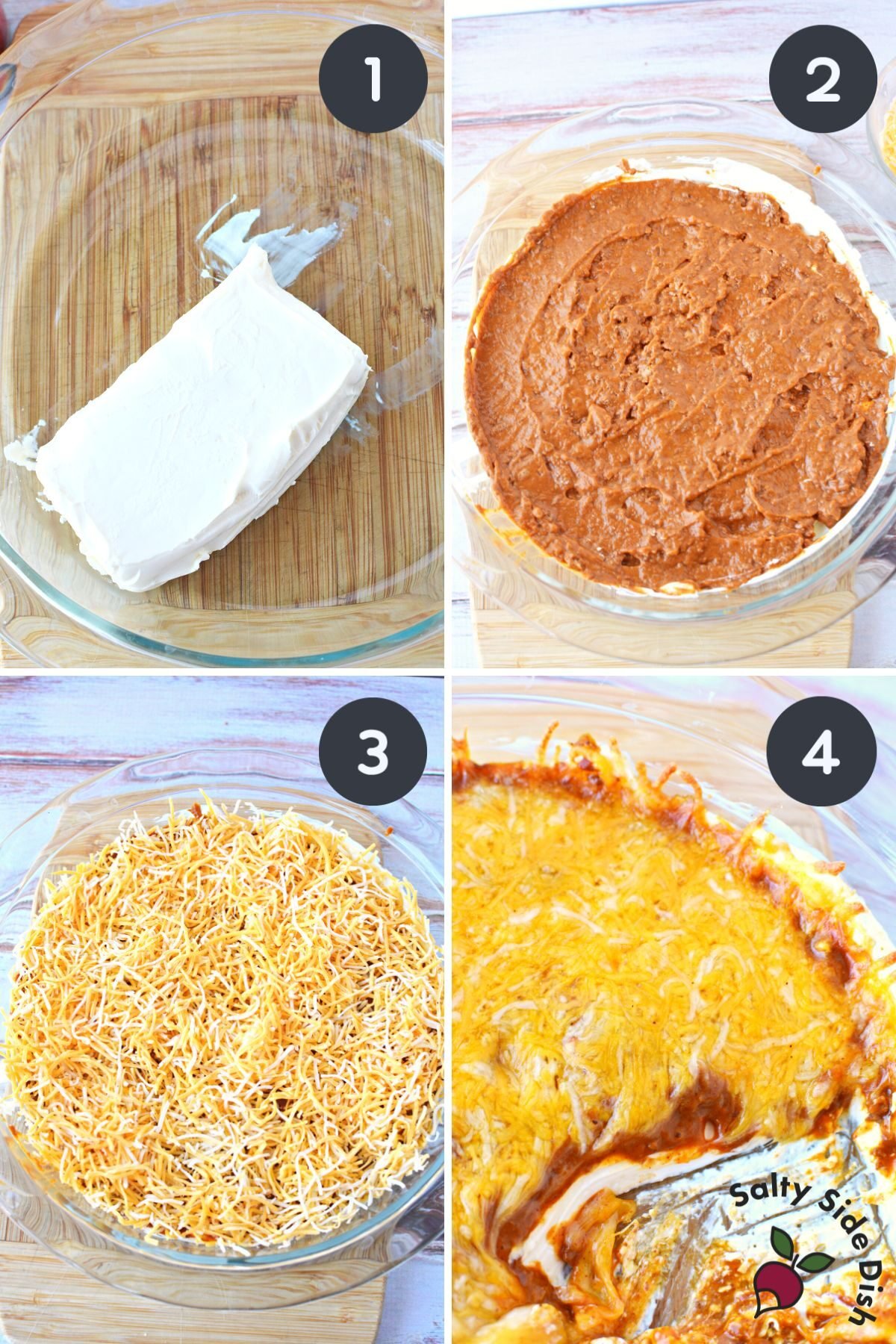 chili cheese dip in a pie plate.