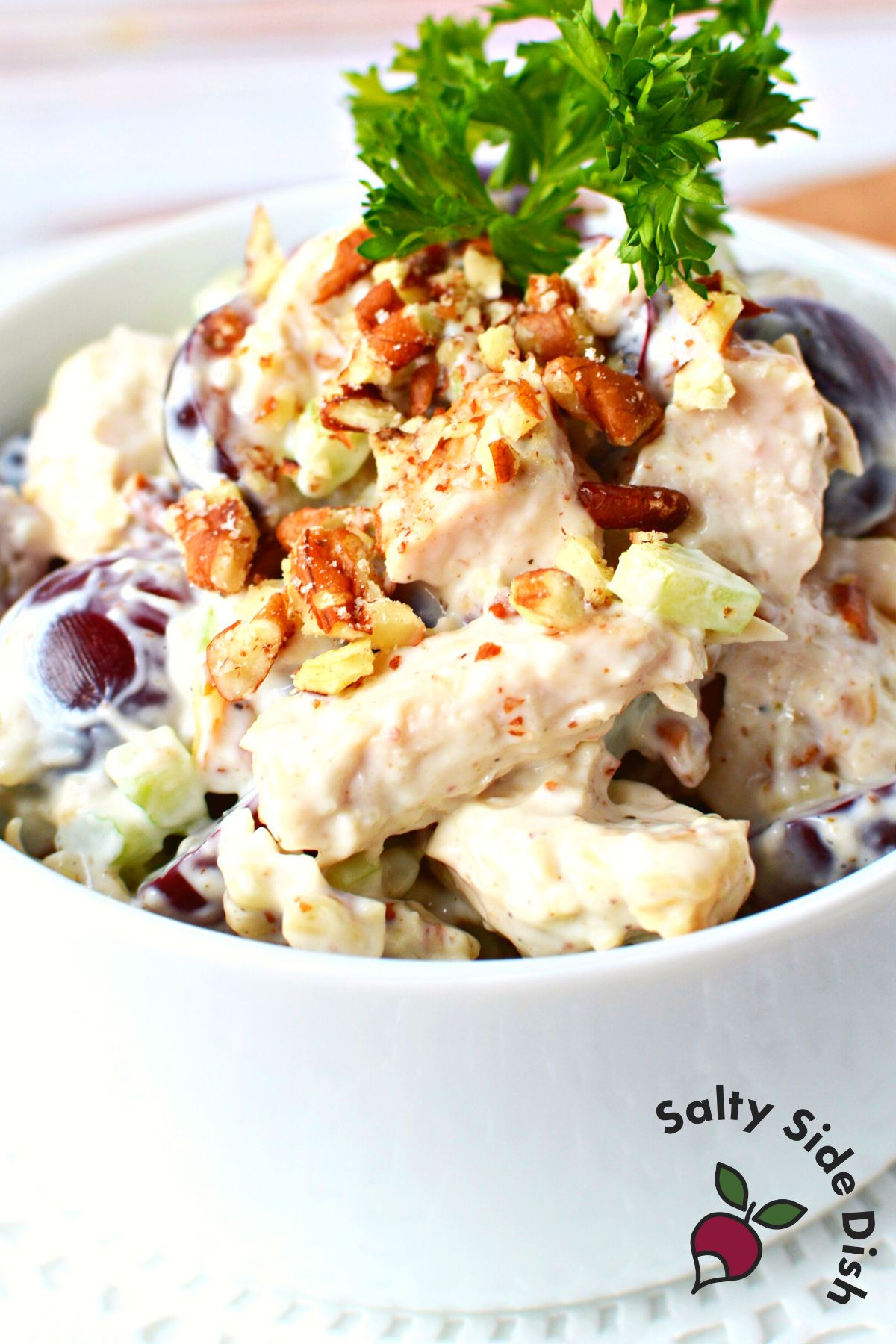 California Chicken Salad with Red Grapes Salty Side Dish