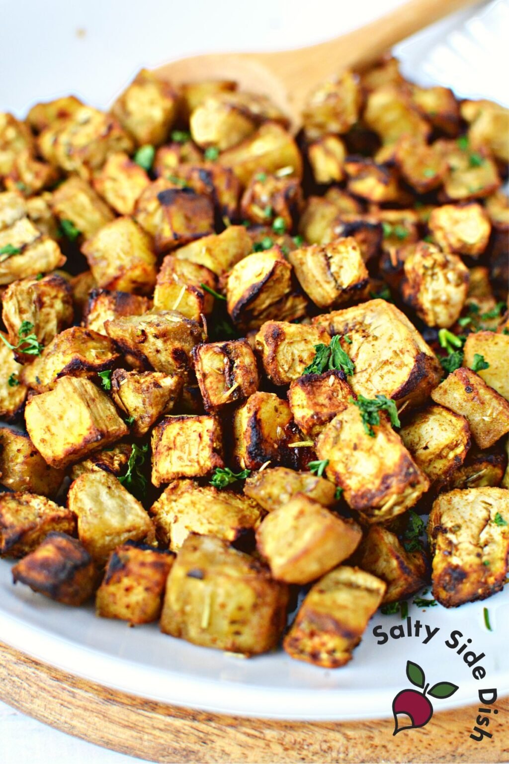 Air Fried Eggplant Recipe with NO Parmesan! Salty Side Dish