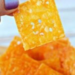 holding a homemade cheez-it.