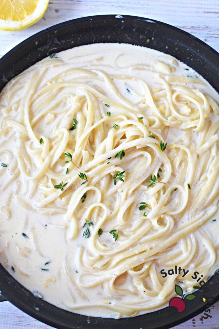 Tagliolini al Limone with Creamy Parmesan Sauce Salty Side Dish