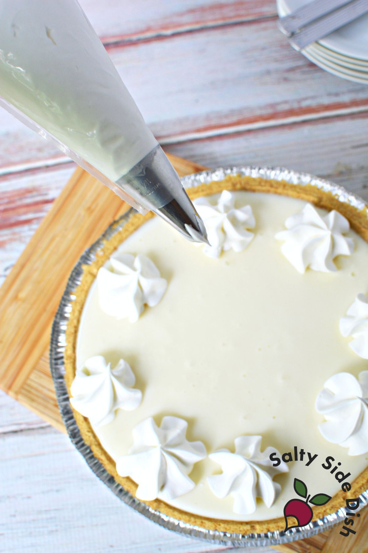 whipped topping on top of icebox pie.