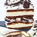 triple layer of cake made from ice cream sandwiches.